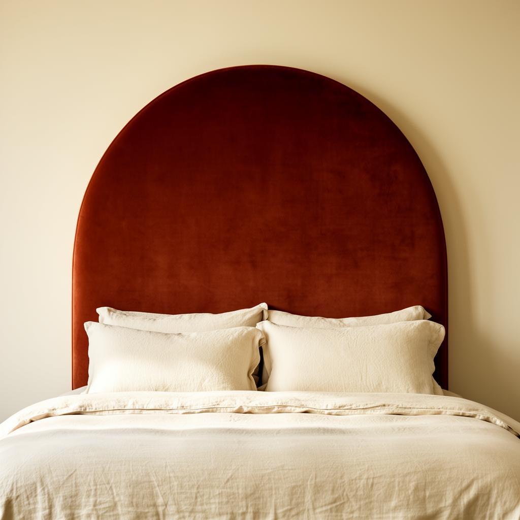 A handcrafted upholstered bedhead in a sunlit New Zealand bedroom